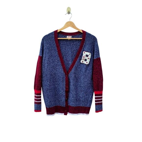 Mossimo Retro Letter Sweater Cardigan M - Picture 2 of 8